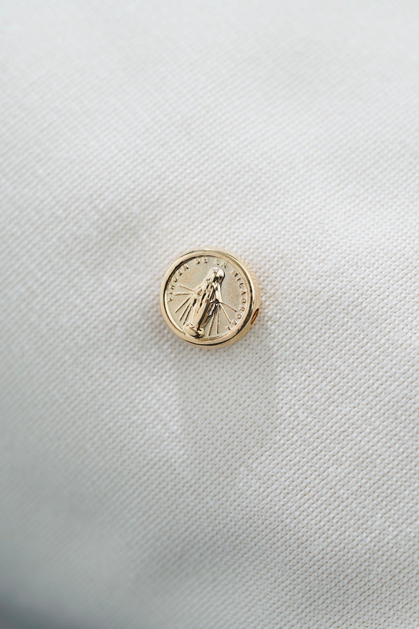Herraje Virgen Milagrosa Tambor 0.44gr 8mm Oro Amarillo