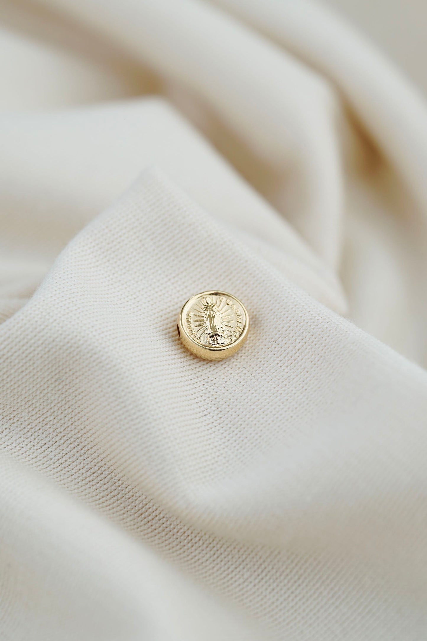 Herraje Virgen Guadalupe Tambor 0.64gr 10mm Oro Amarillo