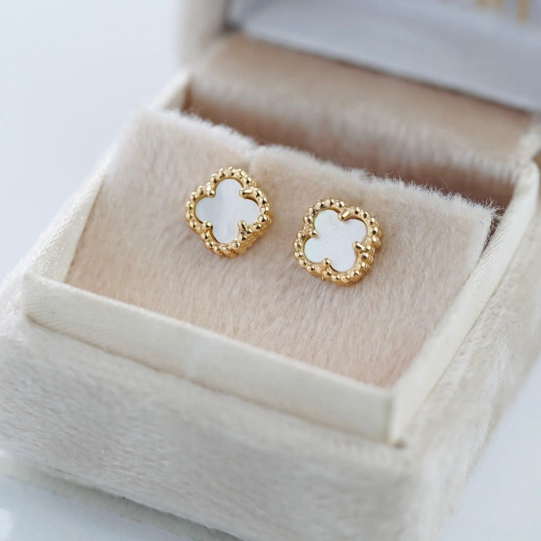 Topos Trébol Blanco 1.65 7.0mm Oro Amarillo