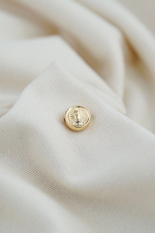 Herraje Virgen Guadalupe Tambor 0.43gr 8mm Oro Amarillo