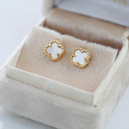 Topos Trébol Blanco 1.65 7.0mm Oro Amarillo