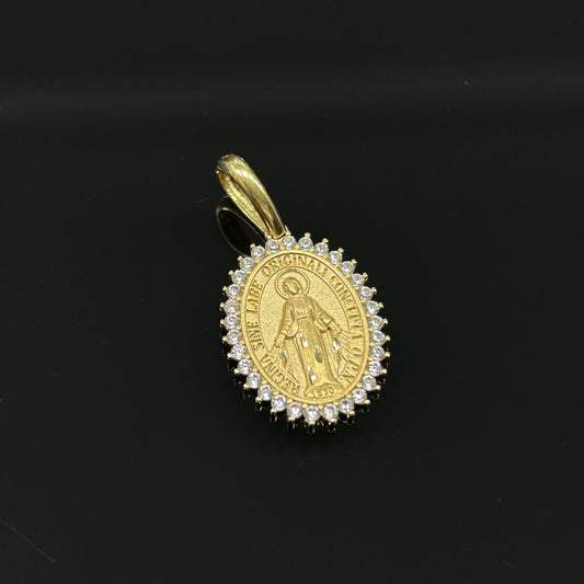 Dije Virgen Milagrosa 3.00gr 3cm Oro Amarillo Circones Italy