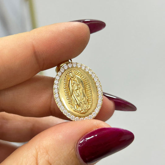 Dije Virgen de Guadalupe 3.65gr 3cm Oro Amarillo Circones Italy